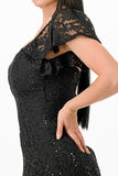 LA SCALA Butterfly Sleeve Sequin Lace Evening Dress 26091