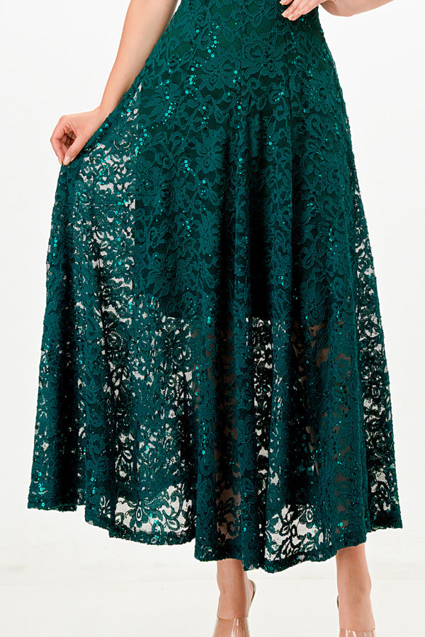 LA SCALA Butterfly Sleeve Sequin Lace Evening Dress 26091