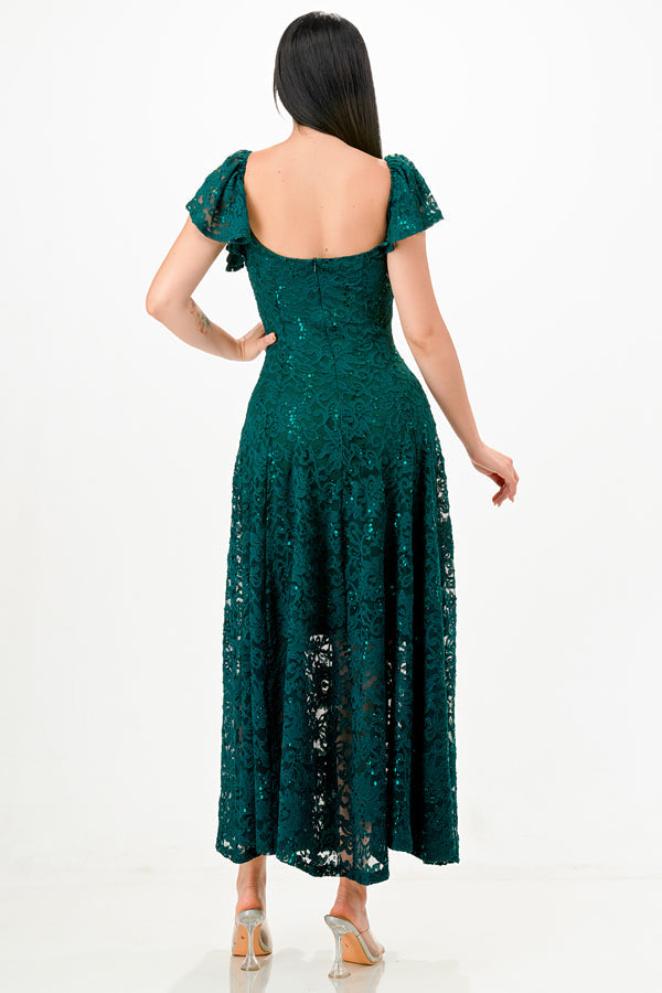 LA SCALA Butterfly Sleeve Sequin Lace Evening Dress 26091