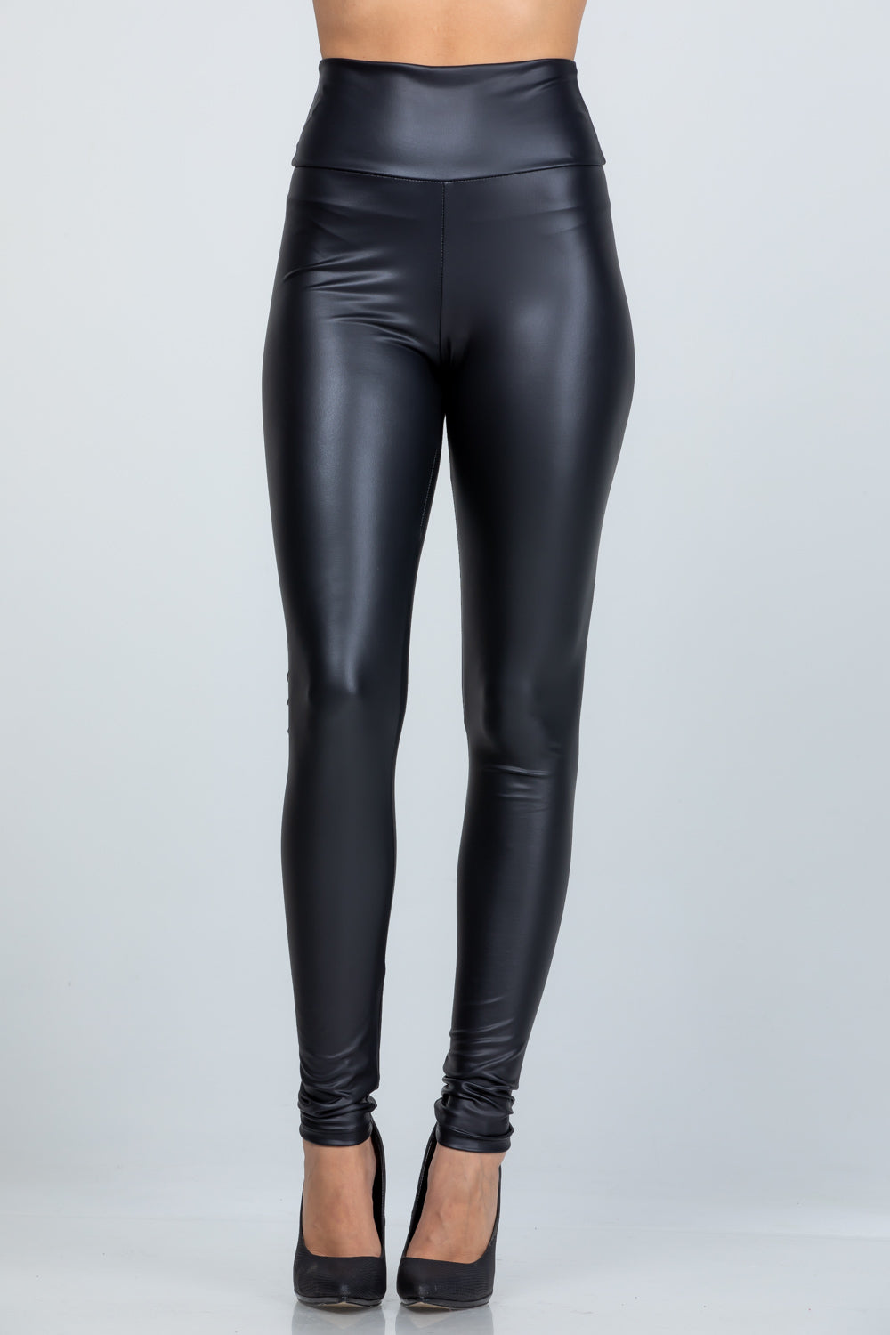 LA SCALA High Waist PU Leather Leggings 2862
