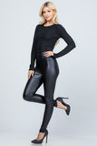 LA SCALA High Waist PU Leather Leggings 2862