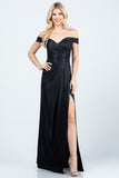 LA SCALA Off Shoulder Glitter Jacquard Evening Gown 25854