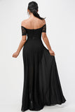 LA SCALA Off Shoulder Sequin Lace Chiffon Gown 25900