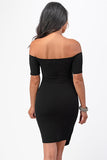 LA SCALA Off Shoulder Twist Bodycon Cocktail Dress 25892
