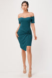 LA SCALA Off Shoulder Twist Bodycon Cocktail Dress 25892