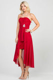 LA SCALA Open Back Lace and Chiffon Surplice Elegant Dress - Rosa Apparel