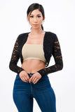 LA SCALA Sequin Lace Long Sleeve Evening Bolero 11623