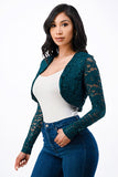 LA SCALA Sequin Lace Long Sleeve Evening Bolero 11623