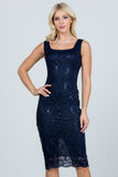 LA SCALA Sequin Lace Pencil Dress & Bolero Set 25762