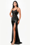 LA SCALA Sequin Lace Satin Twist Evening Gown 26011
