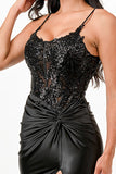 LA SCALA Sequin Lace Satin Twist Evening Gown 26011