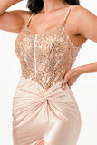 LA SCALA Sequin Lace Satin Twist Evening Gown 26011