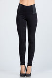 LA SCALA Side Elastic Nylon Ponte High Waist Skinny Pants 2866