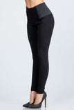 LA SCALA Side Elastic Nylon Ponte High Waist Skinny Pants 2866