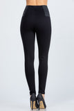LA SCALA Side Elastic Nylon Ponte High Waist Skinny Pants 2866