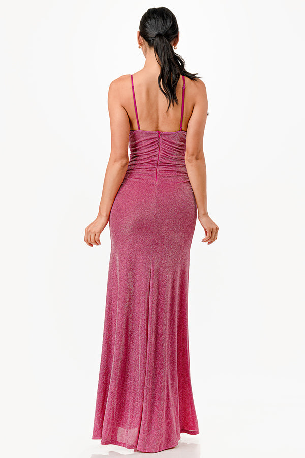 LA SCALA Sparkling Jacquard Cowl Neck Evening Dress 26004