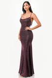 LA SCALA Sparkling Jacquard Cowl Neck Evening Dress 26004