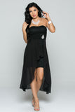 LA SCALA Strapless Lace Chiffon High-Low Dress 25978