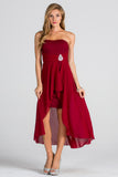 LA SCALA Strapless Lace Chiffon High-Low Dress 25978