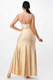 LA SCALA Tara Pleated Wrap Evening Gown 25872