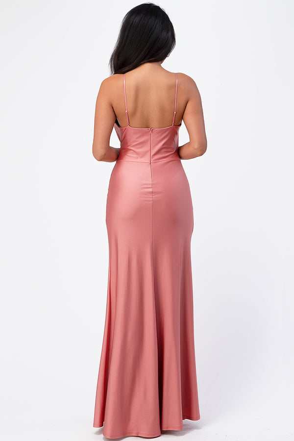 LA SCALA Tara Pleated Wrap Evening Gown 25872
