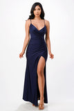 LA SCALA Tara Pleated Wrap Evening Gown 25872