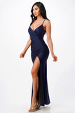 LA SCALA Tara Pleated Wrap Evening Gown 25872