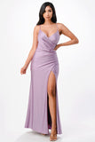 LA SCALA Tara Pleated Wrap Evening Gown 25872