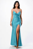 LA SCALA Tara Pleated Wrap Evening Gown 25872