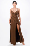 LA SCALA Tara Pleated Wrap Evening Gown 25872