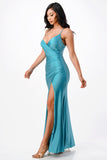 LA SCALA Tara Pleated Wrap Evening Gown 25872