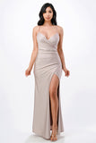 LA SCALA Tara Pleated Wrap Evening Gown 25872