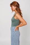 LE LIS Casual Fabric Sleeveless Fitted Square Neck Bodysuit - Rosa Apparel