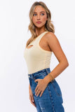 LE LIS Chic Front Cut-Out Racerback Sleevless Bodysuit - Rosa Apparel