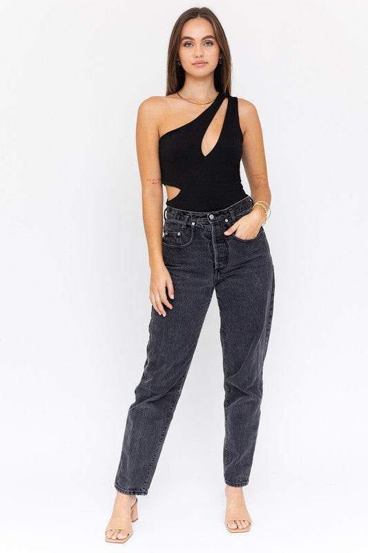 LE LIS Cut-Out One-Shoulder Tank Bodysuit - Rosa Apparel
