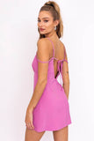 LE LIS Formal Strap Detail V-Neck Sleeveless Mini Dress - Rosa Apparel
