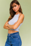 LE LIS Halter Crop Top With a Cut-out Back and a Back Bow Tie Detail - Rosa Apparel