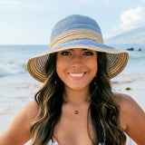 Aili’s Corner Multi-Stripe Bow Accent Straw Sunhat