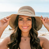 Aili’s Corner Multi-Stripe Bow Accent Straw Sunhat