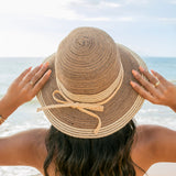 Aili’s Corner Multi-Stripe Bow Accent Straw Sunhat