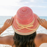 Aili’s Corner Multi-Stripe Bow Accent Straw Sunhat