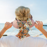 Aili’s Corner Scarf Accent Foldable Wide Brim Visor Hat
