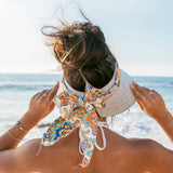 Aili’s Corner Scarf Accent Foldable Wide Brim Visor Hat