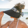 Aili’s Corner Scarf Accent Foldable Wide Brim Visor Hat