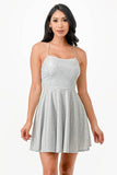La Scala Lace Up Sleeveless Party Mini Dress 26016 - Rosa Apparel