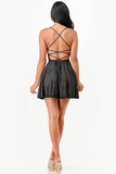 La Scala Lace Up Sleeveless Party Mini Dress 26016 - Rosa Apparel