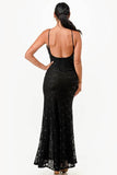 La Scala Open Back Lace With Sequence Mermaid Dress 26052 - Rosa Apparel