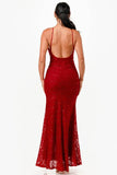 La Scala Open Back Lace With Sequence Mermaid Dress 26052 - Rosa Apparel