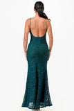 La Scala Open Back Lace With Sequence Mermaid Dress 26052 - Rosa Apparel