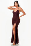 La Scala Open Back Lace With Sequence Mermaid Dress 26052 - Rosa Apparel